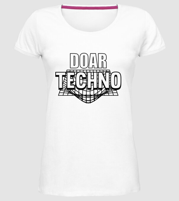 Doar techno model alb pe tricou