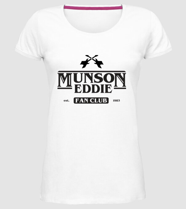 eddie munson fan club model alb pe tricou