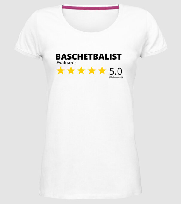 Evaluare 5 BASCHETBALIST model alb pe tricou