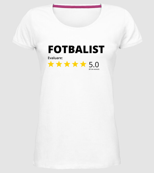 Evaluare 5 FOTBALIST model alb pe tricou