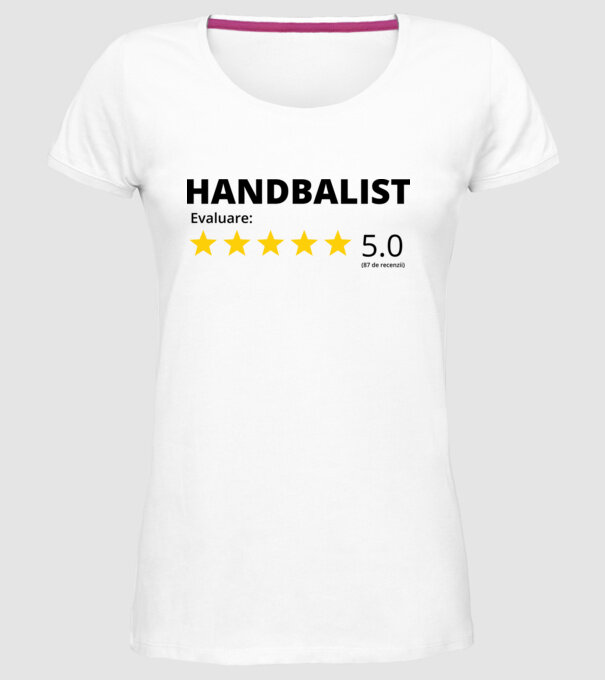 Evaluare 5 HANDBALIST model alb pe tricou