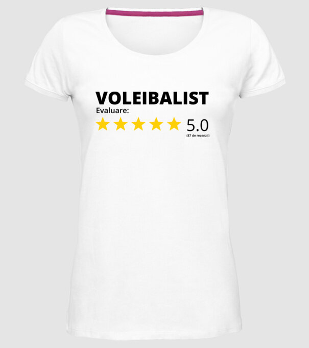 Evaluare 5 VOLEIBALIST model alb pe tricou
