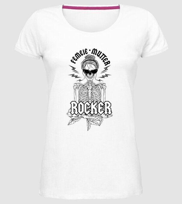 femeie - mutter - rocker model alb pe tricou