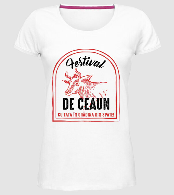 Festival de ceaun - cu tata în grădina din spate! model alb pe tricou