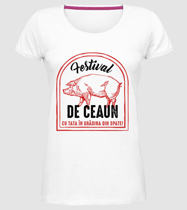 Festival de ceaun - cu tata în grădina din spate! model alb pe tricou