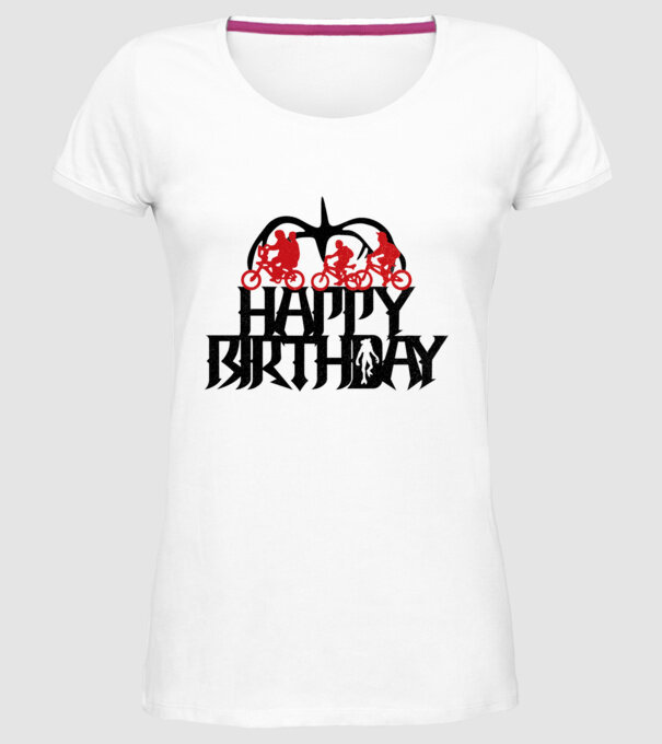 happy birthday stranger things model alb pe tricou