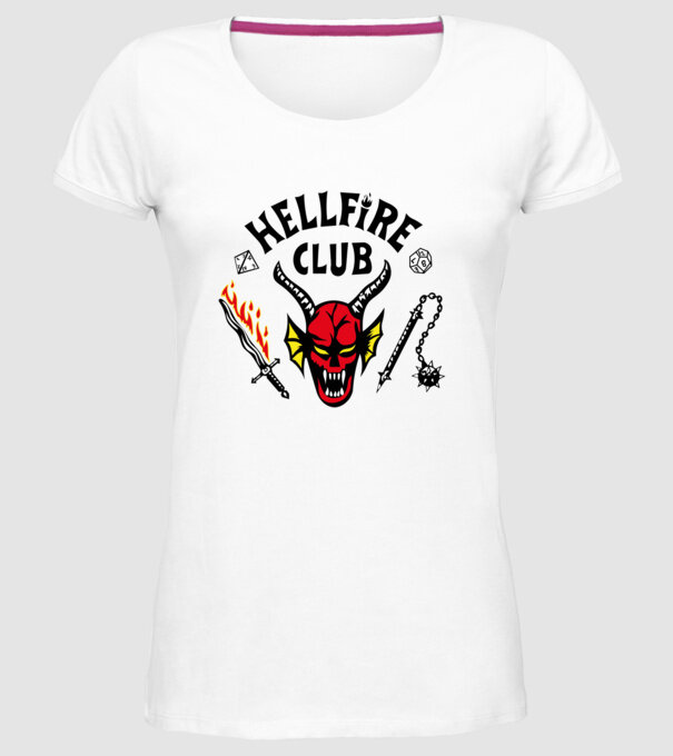 HELLFIRE CLUB model alb pe tricou
