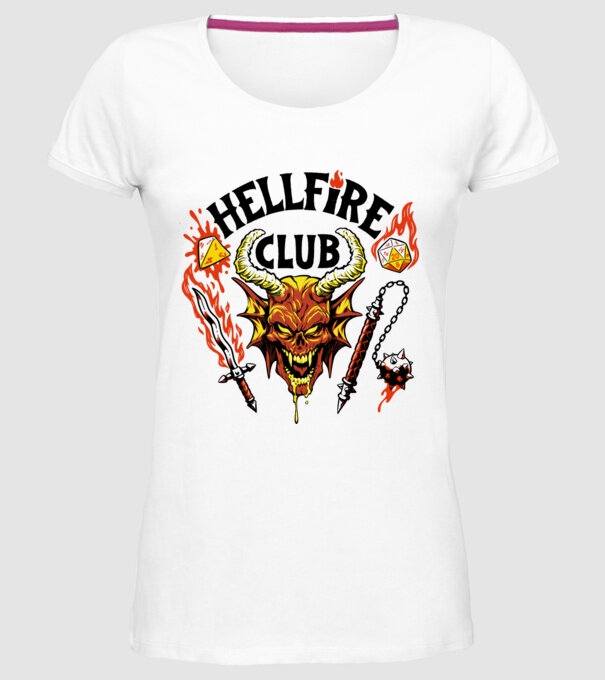 Hellfire ok model alb pe tricou
