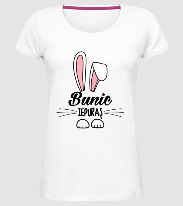 iepuraș bunic model alb pe tricou