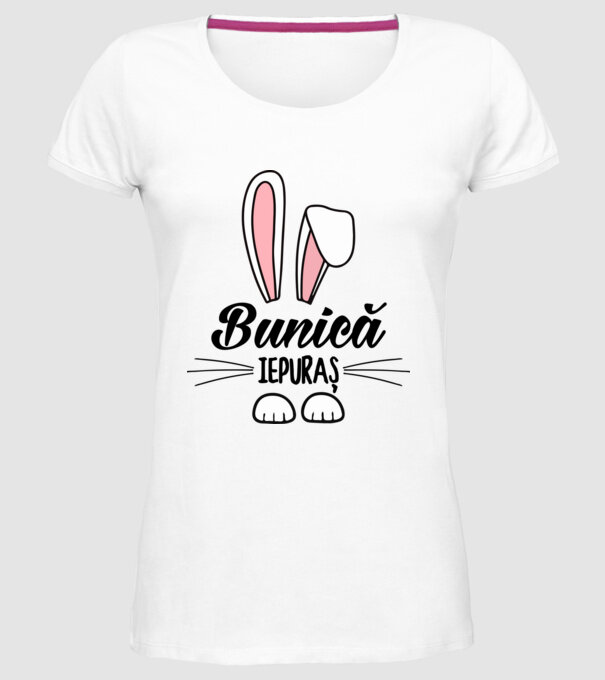 iepuraș bunică model alb pe tricou