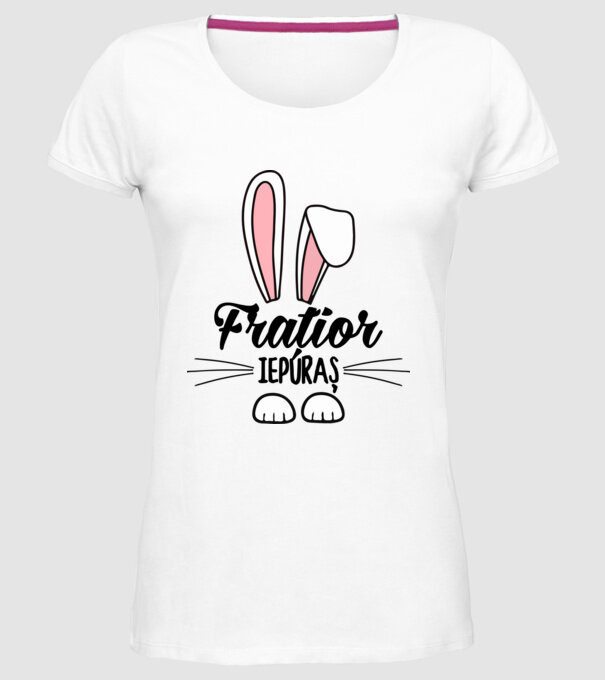iepuraș frățior model alb pe tricou