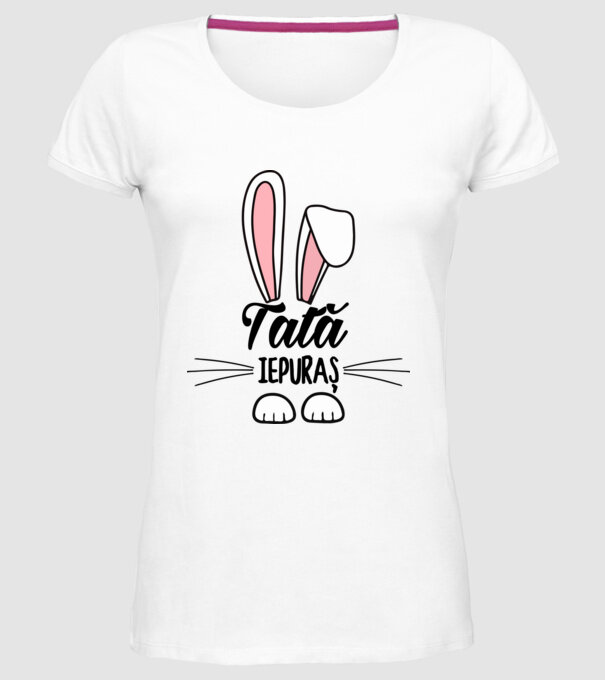iepuraș tată model alb pe tricou