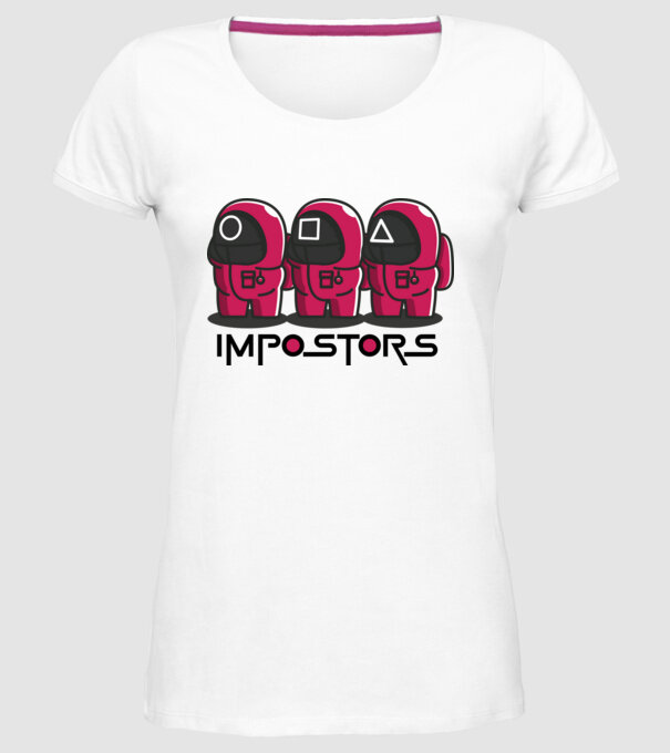 impostors squid game model alb pe tricou