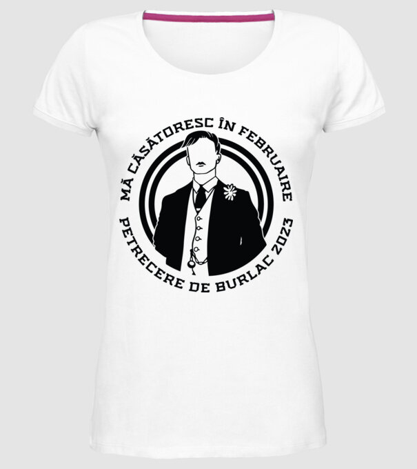mă căsătoresc în februarie model alb pe tricou