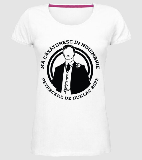 mă căsătoresc în noiembrie - petrecere de burlac model alb pe tricou