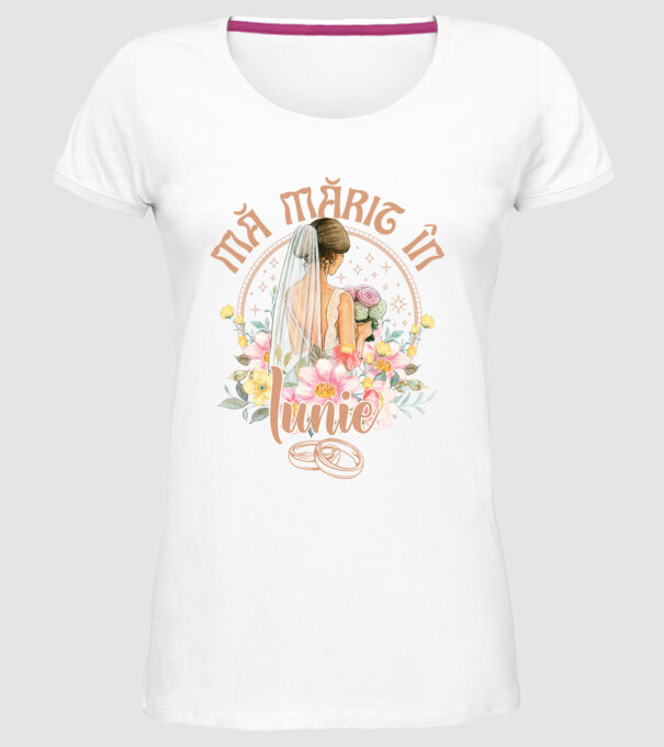mă mărit - în iunie model alb pe tricou