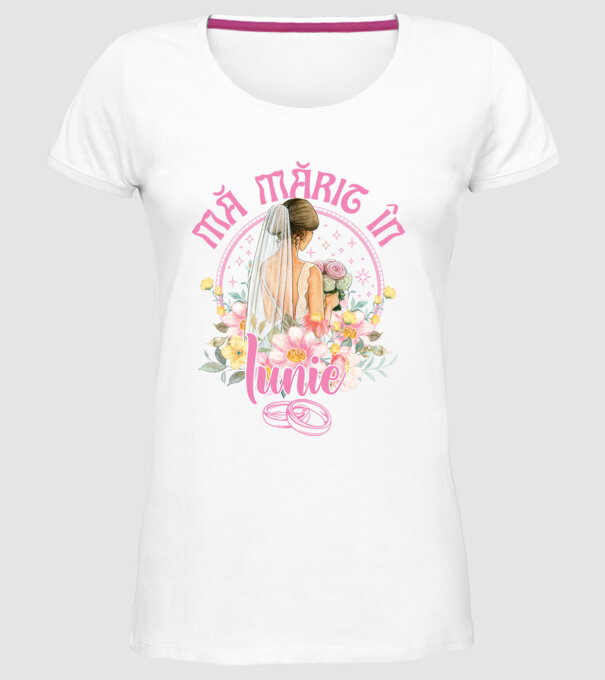 mă mărit - în iunie model alb pe tricou