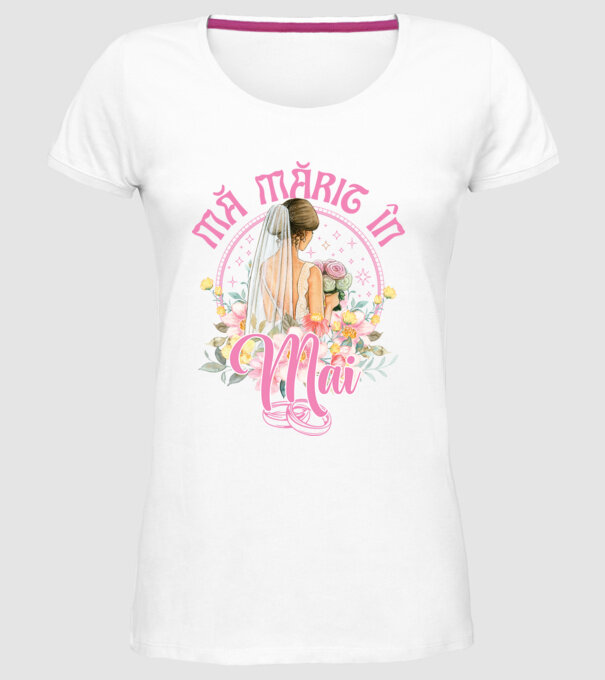 mă mărit - în mai model alb pe tricou