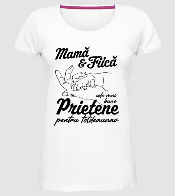 Mamă & fiică - cele mai bune prietene pentru totdeauna model alb pe tricou