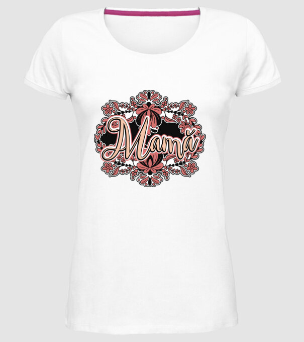 Mamă model alb pe tricou
