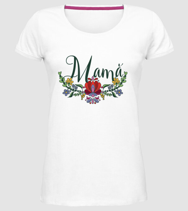 Mamă model alb pe tricou