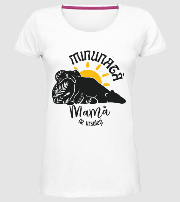 Minunată mamă de ursuleți model alb pe tricou