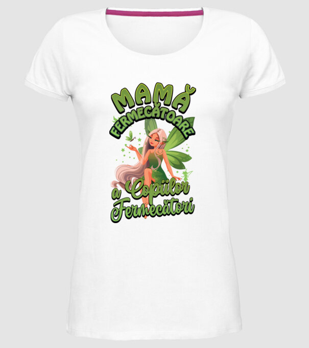 Mamă fermecătoare a copiilor fermecătorit model alb pe tricou