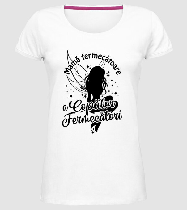 Mamă fermecătoare a copiilor fermecători model alb pe tricou
