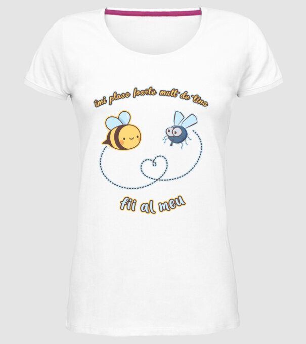 îmi place foarte mult de tine - fii al meu model alb pe tricou