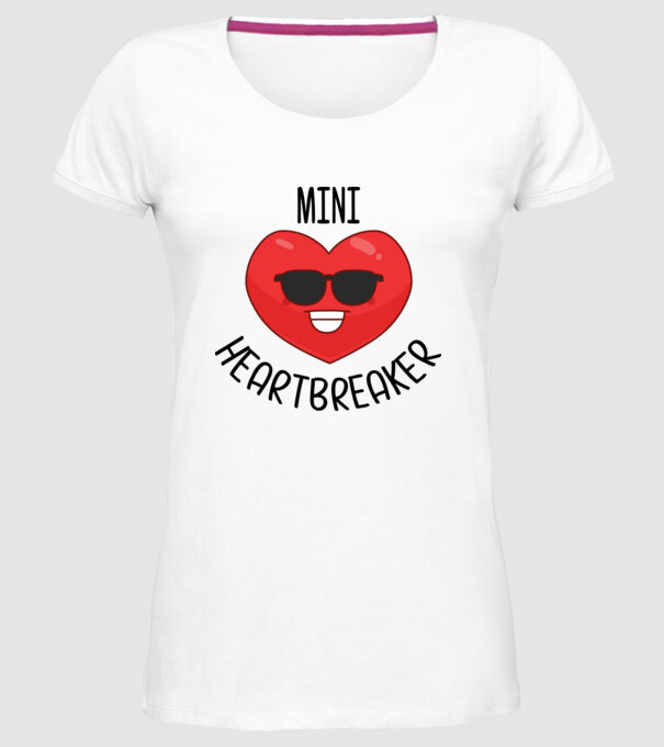 mini heartbreaker model alb pe tricou