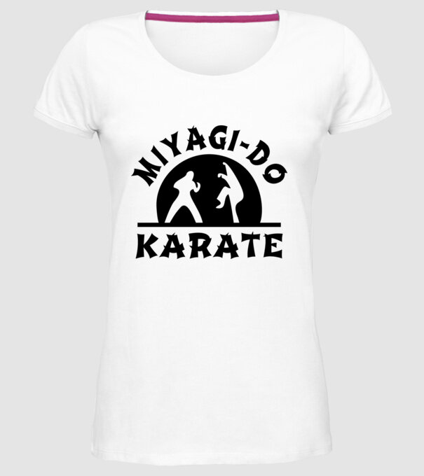 Miyagi-do karate black model alb pe tricou