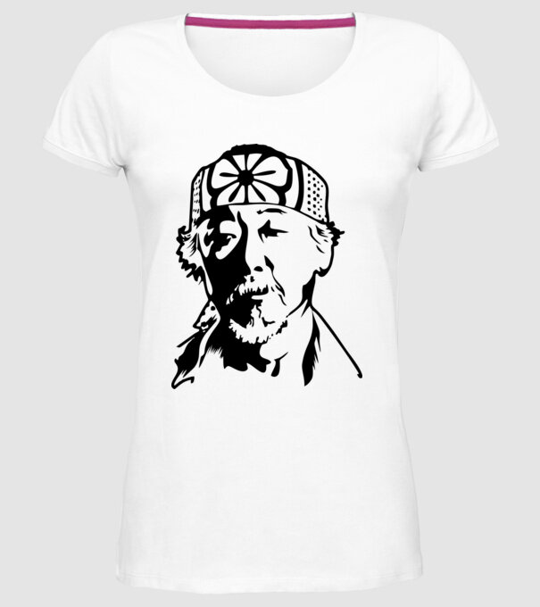 Miyagi head cobra kai model alb pe tricou