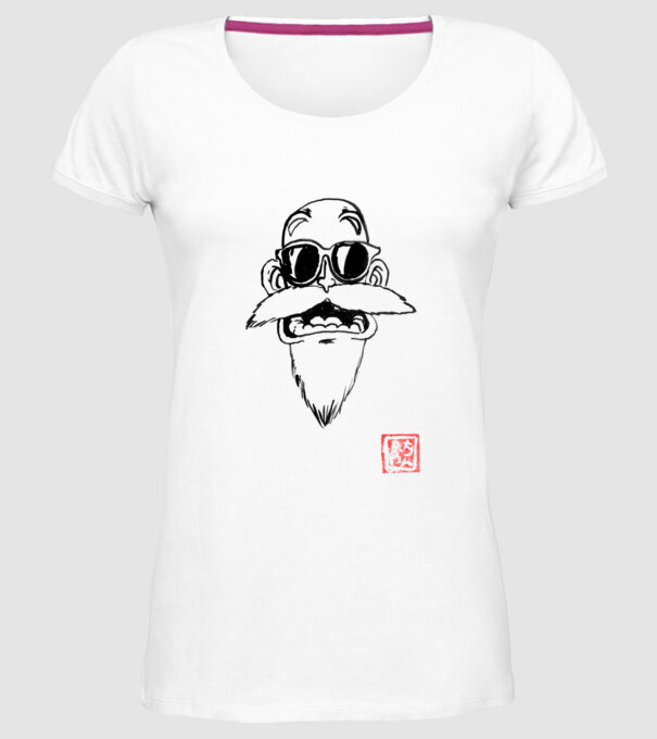 muten roshi art model alb pe tricou