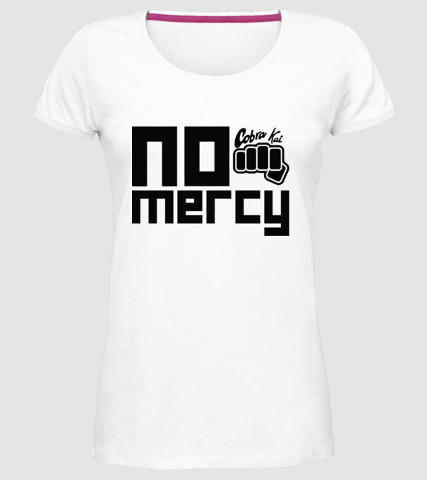 No mercy cobra kai model alb pe tricou