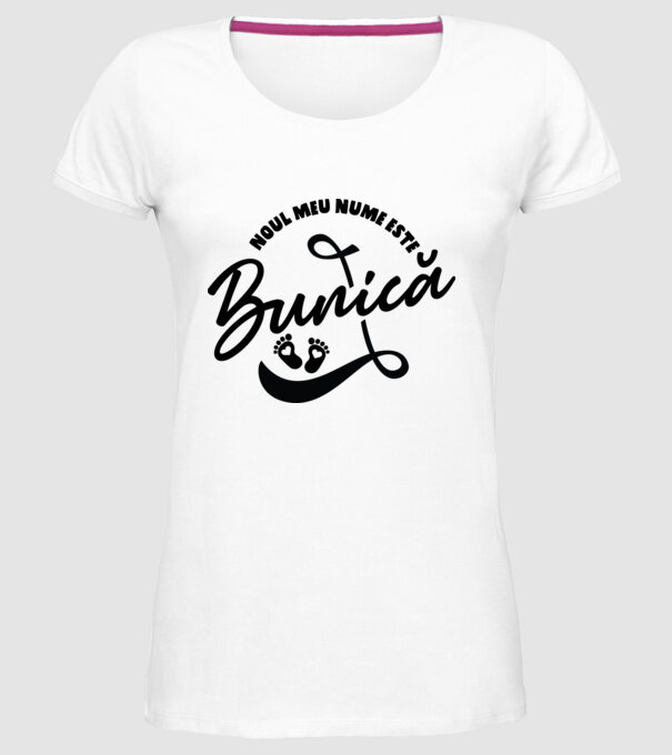 Noul meu nume este Bunică model alb pe tricou