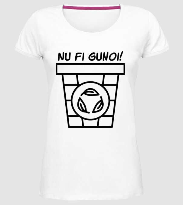 Nu fi gunoi model alb pe tricou