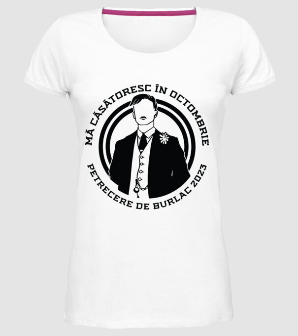 Petrecere de burlac octombrie model alb pe tricou