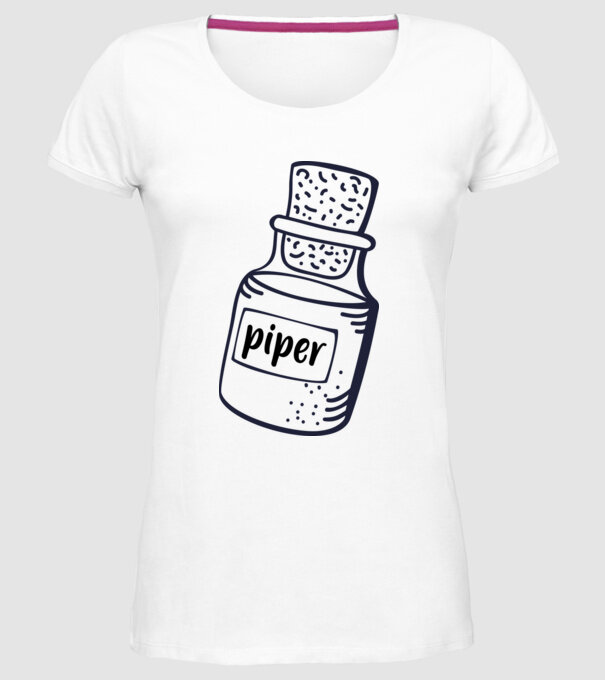 piper model alb pe tricou