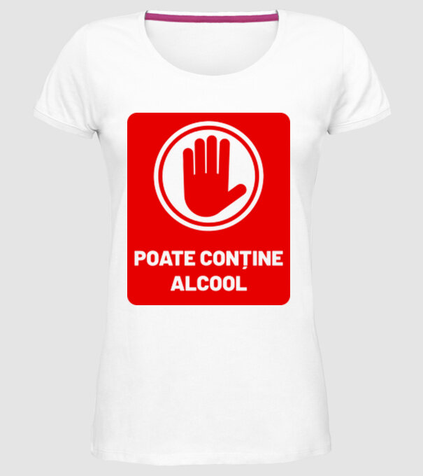 poate conține alcool model alb pe tricou