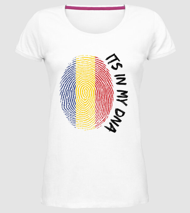 România fingerprint model alb pe tricou