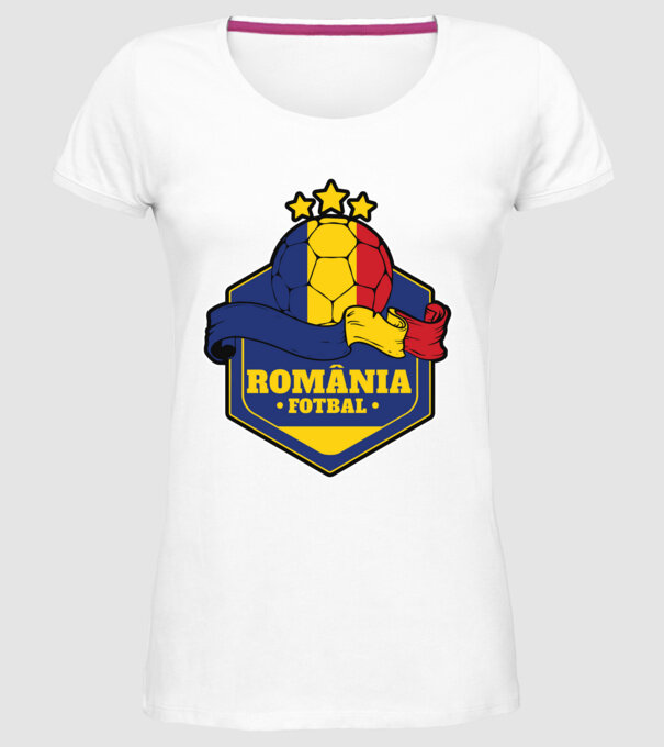România Fotbal model alb pe tricou