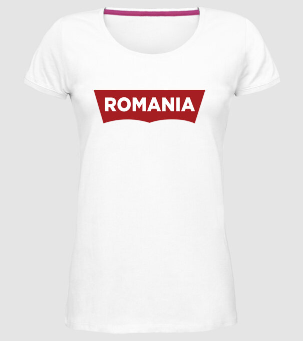 România levis model alb pe tricou
