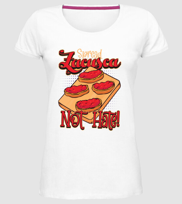 România Zacusca model alb pe tricou