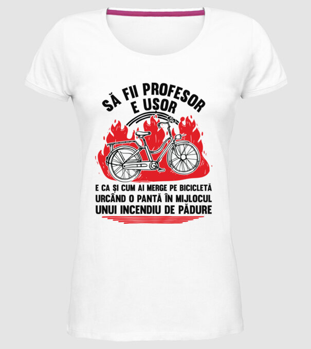 Să fii profesor e ușor model alb pe tricou