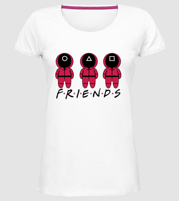 squid game friends model alb pe tricou
