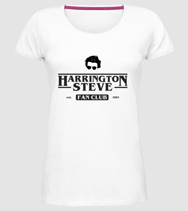 steve harrington fan club model alb pe tricou