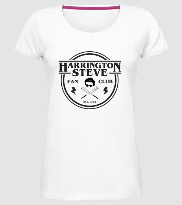 steve harrington fan club est 1983 model alb pe tricou