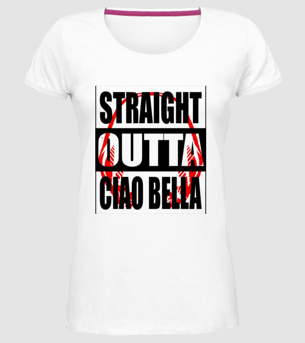 straight outta bella ciao model alb pe tricou