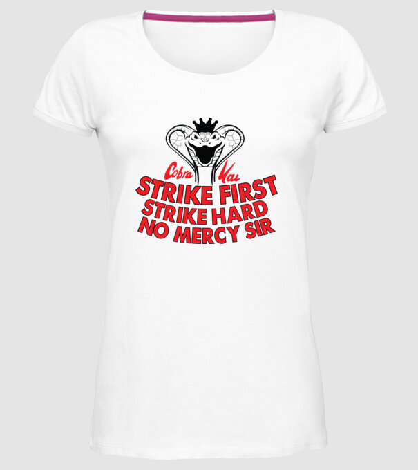 Strike first strike hard logo model alb pe tricou