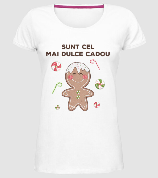 Sunt cel mai dulce cadou model alb pe tricou